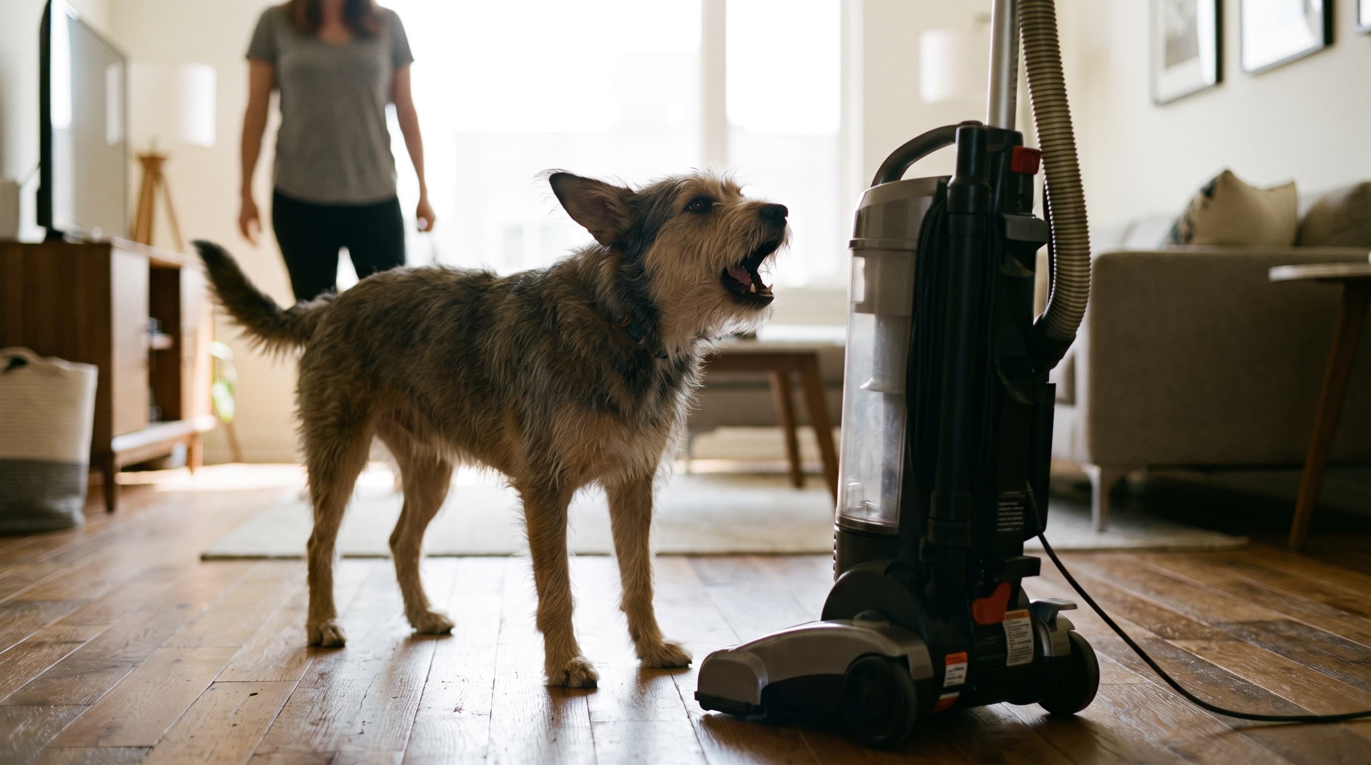 The 'Yell at the Vacuum' Dog Trend Hit 13.5 Million Views — Behaviorists Say It Can Backfire