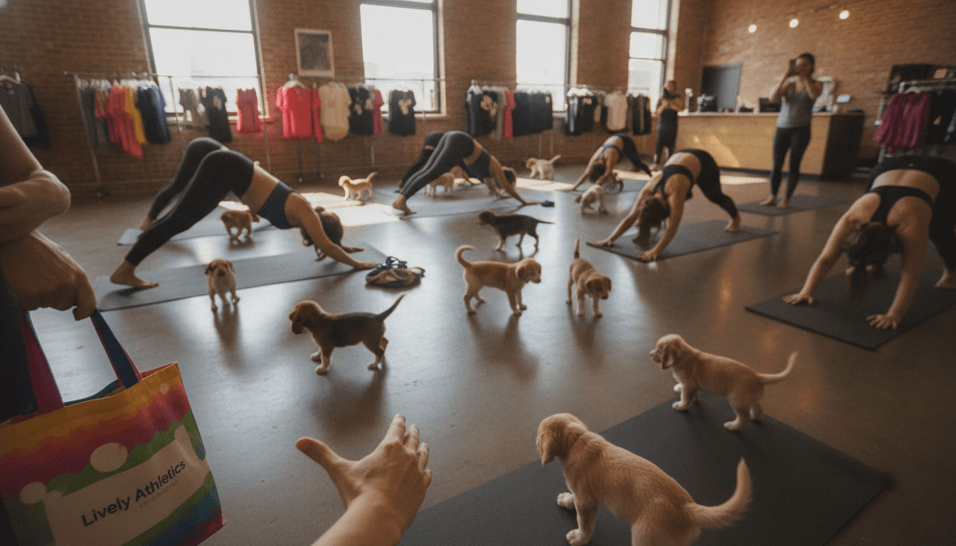 Rescue Puppy Yoga at Lively Athletics