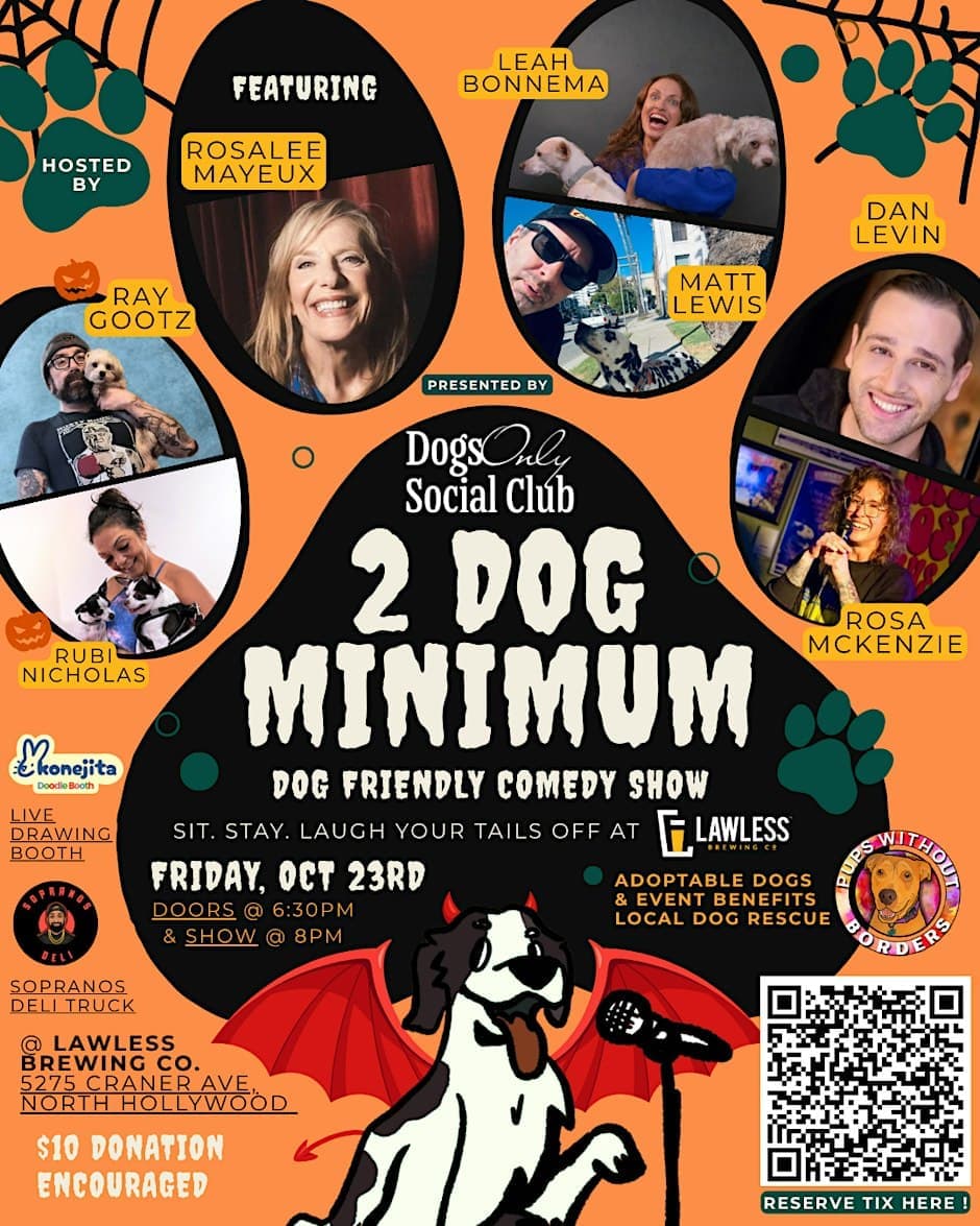 2 Dog Minimum: A Dog-Friendly Comedy Show – Halloween Edition