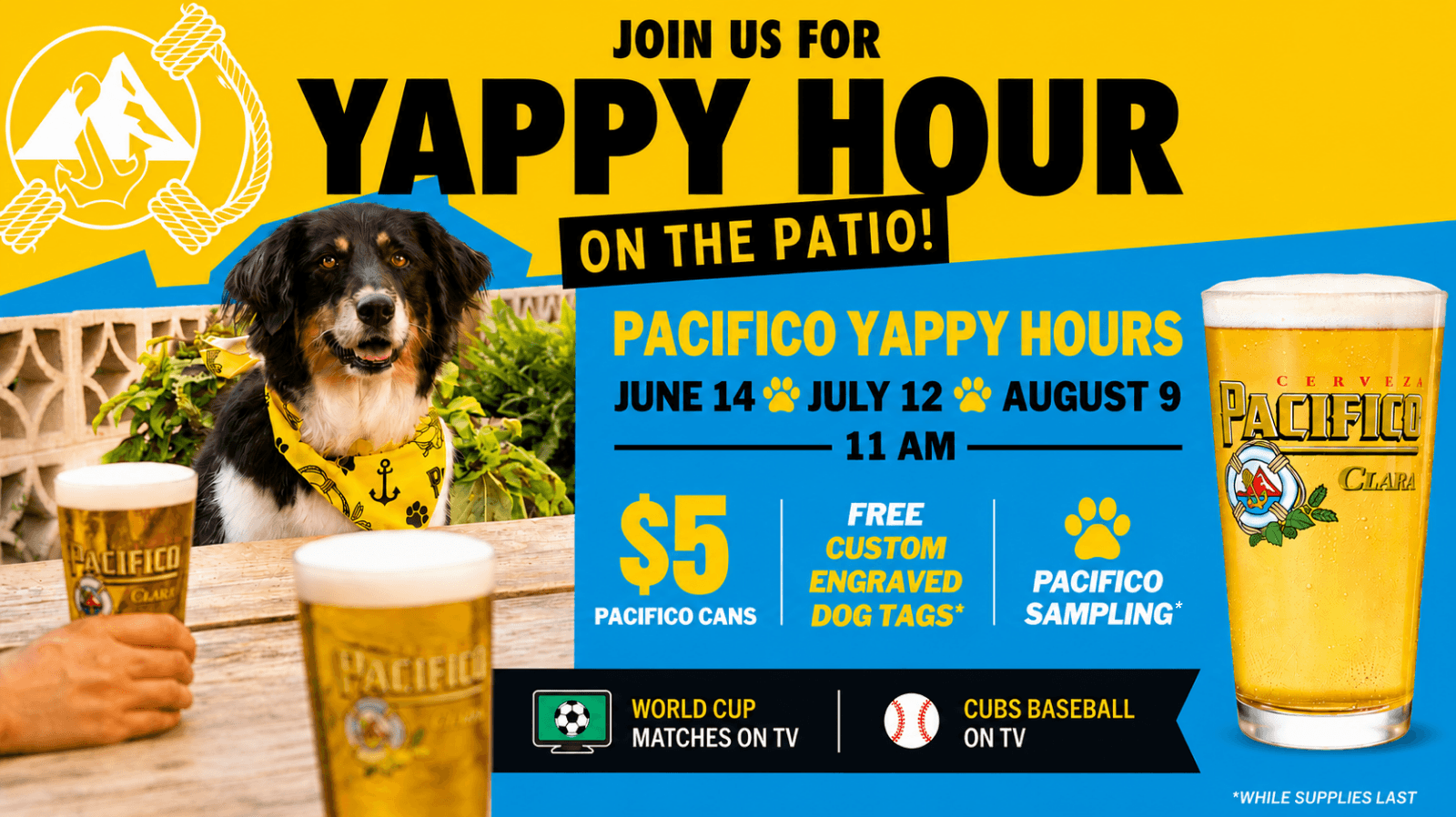 Pacifico Yappy Hour at Stolen Saddle